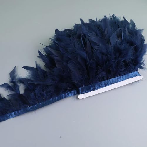 Party Hochzeitskleid Nähen Basteln Kostüme Federn 10-15 cm Federn Trim DIY Hochzeit Türkei Feder Band Handwerk Nähen Kleidung Party Plume Handgemachte Wohnkultur(Navy Blue) von HIFRQVVC