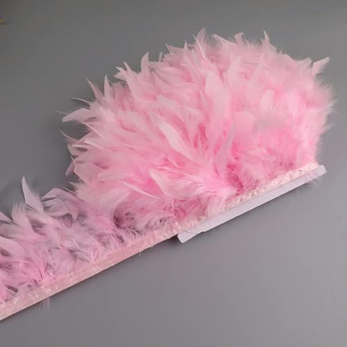 Party Hochzeitskleid Nähen Basteln Kostüme Federn 10-15 cm Federn Trim DIY Hochzeit Türkei Feder Band Handwerk Nähen Kleidung Party Plume Handgemachte Wohnkultur(Pink) von HIFRQVVC