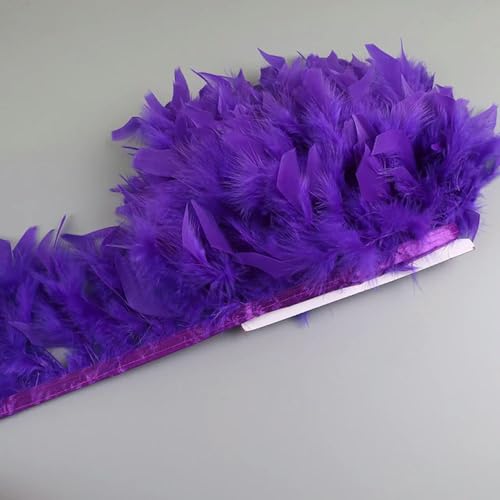 Party Hochzeitskleid Nähen Basteln Kostüme Federn 10-15 cm Federn Trim DIY Hochzeit Türkei Feder Band Handwerk Nähen Kleidung Party Plume Handgemachte Wohnkultur(Purple) von HIFRQVVC