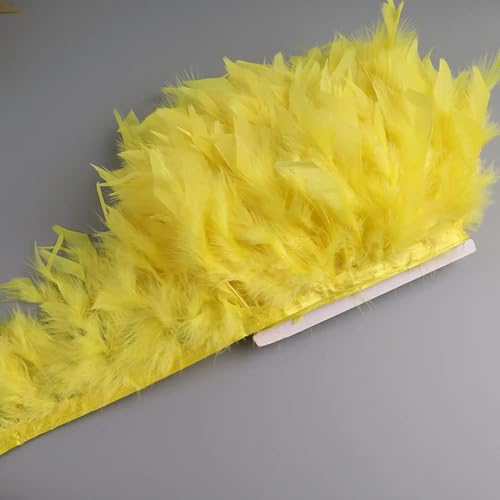 Party Hochzeitskleid Nähen Basteln Kostüme Federn 10-15 cm Federn Trim DIY Hochzeit Türkei Feder Band Handwerk Nähen Kleidung Party Plume Handgemachte Wohnkultur(Yellow) von HIFRQVVC