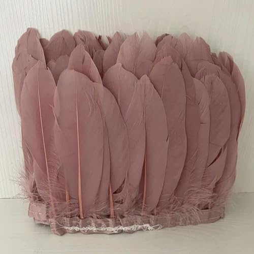 Party Hochzeitskleid Nähen Basteln Kostüme Federn 15–20 cm natürliche Gänsefedern, Fransen for Handarbeit, Nähen, Kleidung, Federbesatz, DIY, Hochzeit, Feder, dekorativ(Dark Leather Pink) von HIFRQVVC