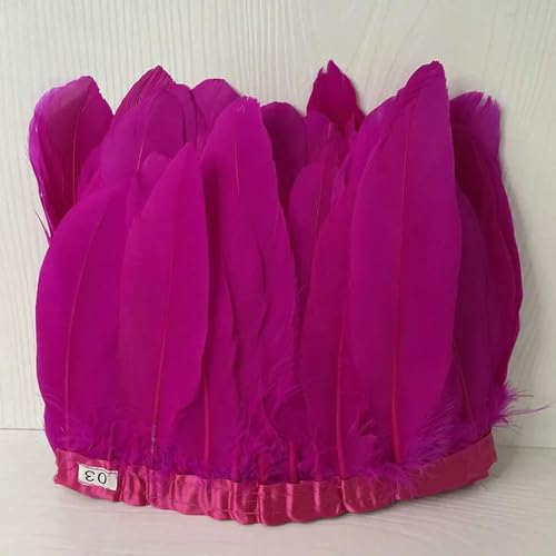 Party Hochzeitskleid Nähen Basteln Kostüme Federn 15–20 cm natürliche Gänsefedern, Fransen for Handarbeit, Nähen, Kleidung, Federbesatz, DIY, Hochzeit, Feder, dekorativ(Fuchsia) von HIFRQVVC