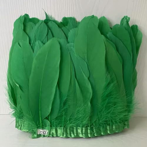 Party Hochzeitskleid Nähen Basteln Kostüme Federn 15–20 cm natürliche Gänsefedern, Fransen for Handarbeit, Nähen, Kleidung, Federbesatz, DIY, Hochzeit, Feder, dekorativ(Glass Green) von HIFRQVVC