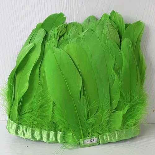 Party Hochzeitskleid Nähen Basteln Kostüme Federn 15–20 cm natürliche Gänsefedern, Fransen for Handarbeit, Nähen, Kleidung, Federbesatz, DIY, Hochzeit, Feder, dekorativ(Lime Green) von HIFRQVVC