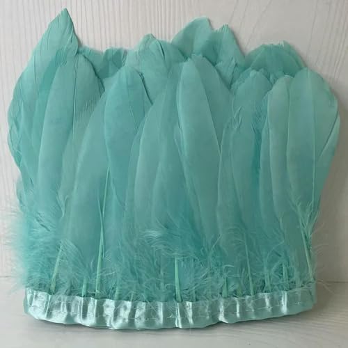 Party Hochzeitskleid Nähen Basteln Kostüme Federn 15–20 cm natürliche Gänsefedern, Fransen for Handarbeit, Nähen, Kleidung, Federbesatz, DIY, Hochzeit, Feder, dekorativ(Mint Green) von HIFRQVVC