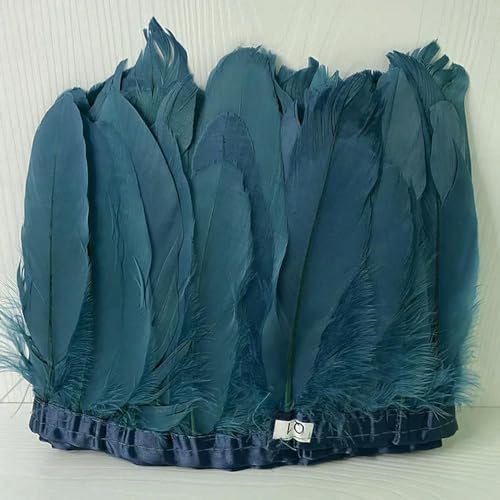 Party Hochzeitskleid Nähen Basteln Kostüme Federn 15–20 cm natürliche Gänsefedern, Fransen for Handarbeit, Nähen, Kleidung, Federbesatz, DIY, Hochzeit, Feder, dekorativ(Peacock Blue) von HIFRQVVC