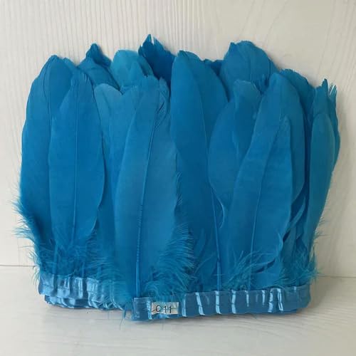 Party Hochzeitskleid Nähen Basteln Kostüme Federn 15–20 cm natürliche Gänsefedern, Fransen for Handarbeit, Nähen, Kleidung, Federbesatz, DIY, Hochzeit, Feder, dekorativ(Turquoise Blue) von HIFRQVVC