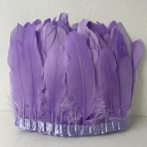 Party Hochzeitskleid Nähen Basteln Kostüme Federn 15–20 cm natürliche Gänsefedern, Fransen for Handarbeit, Nähen, Kleidung, Federbesatz, DIY, Hochzeit, Feder, dekorativ(Violet) von HIFRQVVC