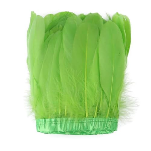 Party Hochzeitskleid Nähen Basteln Kostüme Federn 2 Meter farbiger Gänsefederbesatz 15–20 cm for DIY Handwerk Plume Ribbon Kostüm Dekor Nähen Kleid Hochzeit Party Plumas Zubehör(Apple Green) von HIFRQVVC