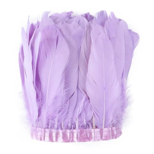 Party Hochzeitskleid Nähen Basteln Kostüme Federn 2 Meter farbiger Gänsefederbesatz 15–20 cm for DIY Handwerk Plume Ribbon Kostüm Dekor Nähen Kleid Hochzeit Party Plumas Zubehör(Purple) von HIFRQVVC