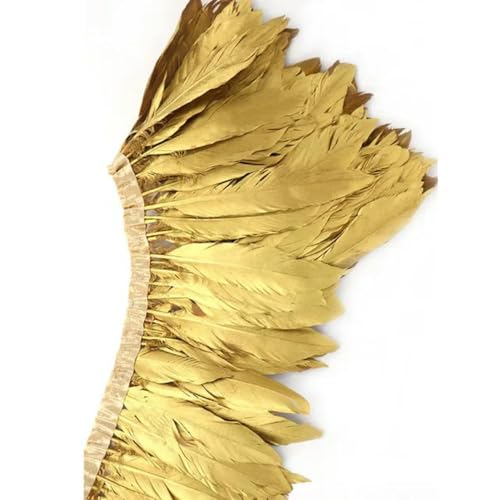 Party Hochzeitskleid Nähen Basteln Kostüme Federn 2 Yards/Lot Goldene Gänsefedern Zierband 15–20 cm/6–8 Zoll Kleidung Diy Hochzeit Nähen Handwerk von HIFRQVVC