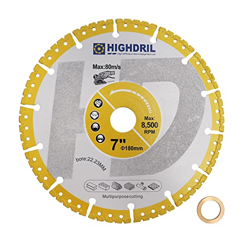 HIGHDRIL Diamant Trennscheibe für Metall - 125mm Universal Vakuumgelötet Scheibe für Betonstahl Blech Metall Winkeleisen Rostfreier Stahl Beton Granit Marmor von HIGHDRIL