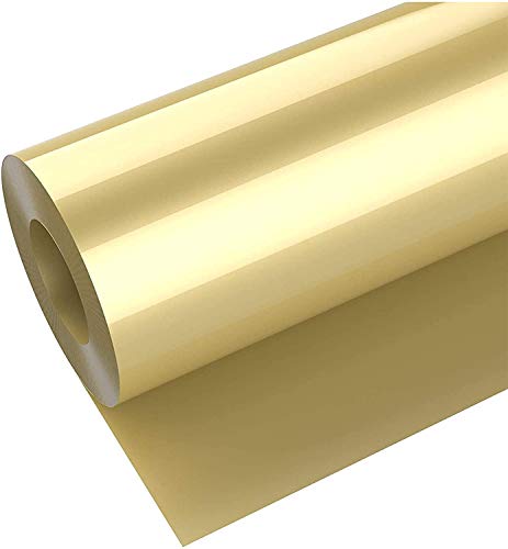 HIKENRI Plotterfolie Textil,Vinylfolie Plotter Erde Gold 30.5×305cm Plotterfolie Vinyl Selbstklebend Adhesive Vinyl Flexfolie Erde Gold,Vinylfolie für Bastelprojekte,Schilder,Scrapbooking,T-Shirt von HIKENRI