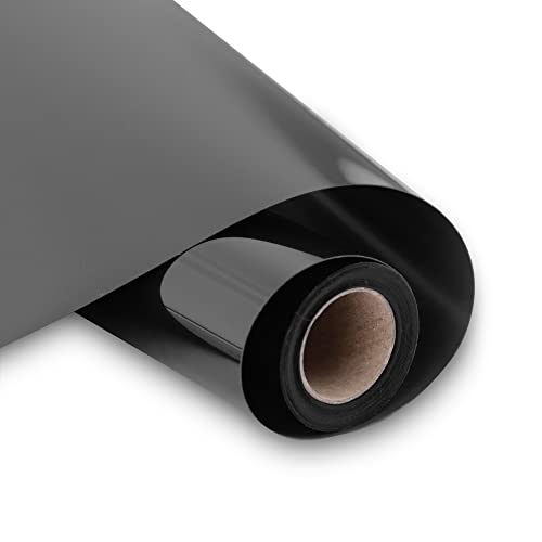 HIKENRI Plotterfolie Textil,Vinylfolie Plotter Schwarz 30.5×305cm Plotterfolie Vinyl Selbstklebend Adhesive Vinyl Flexfolie Schwarz,Vinylfolie Schwarz für DIY Kleidungsstücke,Taschen,Plotter,Basteln von HIKENRI