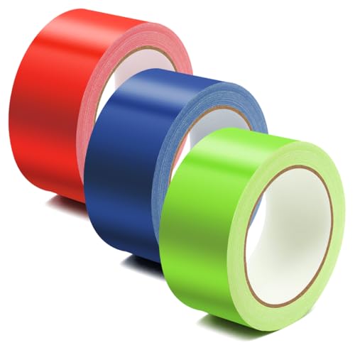 3 Rollen Klebeband Panzertape Bunt 5cm x 10m Panzertape Extra Stark Allzweck Gewebe-Klebeband Gewebeband Bunt Gaffer Tape Wasserfest für Reparaturen Industrielle,Markieren,Abdichten,Bündeln(3 Farbes) von HIKPACKER