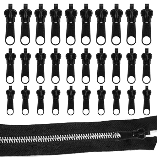 30 Stück ReißVerschluss Zipper Ersatz,Reissverschluss Reparatur,ReißVerschluss Reparatur Set,ReißVerschluss Schieber Ersatz,ReißVerschluss Anhänger für Kleidung, Jacken, Geldbörsen, Gepäck, Rucksäcke von HIKPACKER