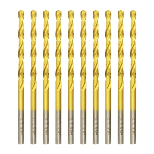 Titan HSS Metallbohrer 3.2mm x 65mm x 10pcs Professional Geschliffen Kobalt Spiralbohrer fur Edelstahl und Metall von HILPATY