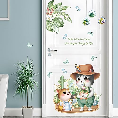 HIMKI Türaufkleber Kinderzimmer Naturlandschaft Tür Sticker selbstklebend Wandtattoo Wald Pflanzen-Türdeko für Wohnzimmer Schlafzimmer Kinderzimmer Kindergarten Klassenzimmer (A) von HIMKI