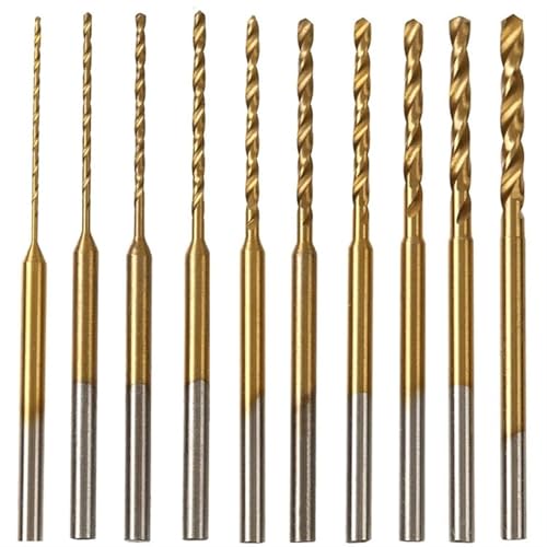 Micro-Twist-Bohrer-Set – 10 Stück, 0,6 mm–2,2 mm, winziger Bohrer, 2,35 Schaft, HSS-Mini-Gravurbohrer, Lochbohrwerkzeug von HIMKSRE