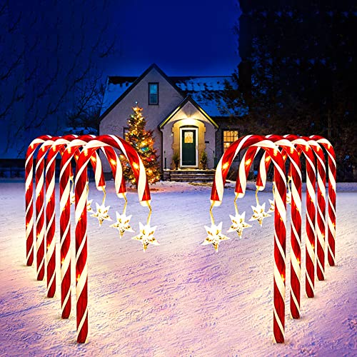 8 stücke Solar Power Weihnachten Zuckerstange Lichter Outdoor Garten Pathway Yard Lampen von HIMS