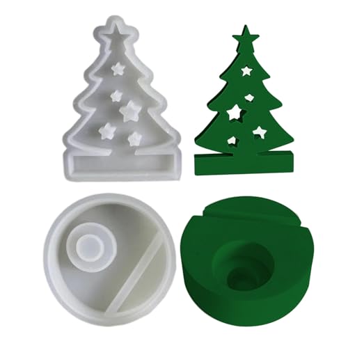 HIMS Silikonformen GießFormen Weihnachtsbaum mit Kerzenständern | Dreidimensional GießFormen Silikon | Silikonform Weihnachten | Silikonformen GießFormen | Weihnachtliche Tischdekoration (C/1PCS) von HIMS