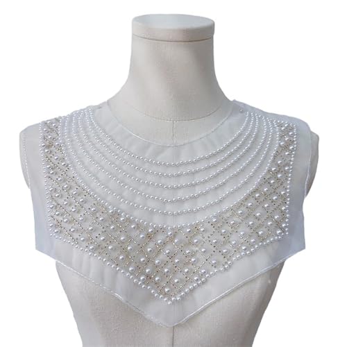 Elegante bestickte Perlen-Kragen-Applikation für Damen, Polyester-Netzstoff, Halsband, Dekoration, Kleidung von HINAYOSAN