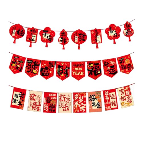 Elegantes Neujahrsbanner Set Frühlingsfest Papierzug Flaggen Hängende Ornament Cartoon Charaktere Girlanden für Tür von HINAYOSAN