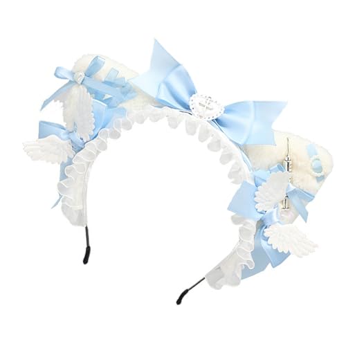 HINAYOSAN Anime-Ohr-Stirnband mit Schleifen-Design, Kopfschmuck für Cosplay und den täglichen Gebrauch, weicher Plüschstoff, Haarschmuck von HINAYOSAN