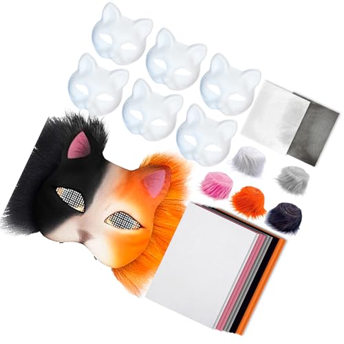 HINAYOSAN Rohlinge Katzen für Frauen Mann Maskerade Halloween Cosplay handgemalte Katzen Tiersets von HINAYOSAN