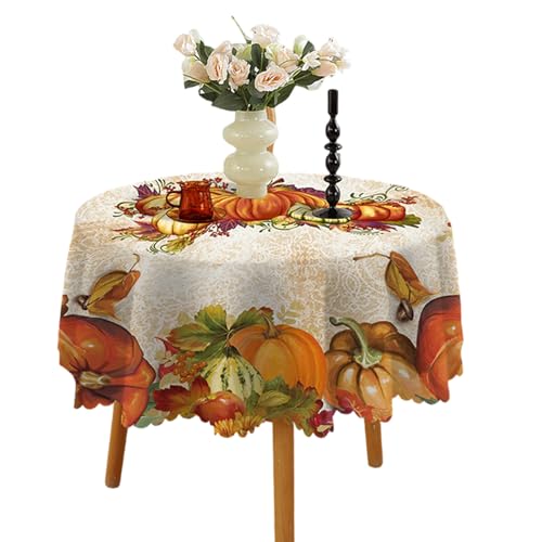 HINAYOSAN Runde Tischdecke, 150 cm, abwischbar und waschbar, Tischdecken für Herbstdekoration, Erntedankfest HINAYOSAN Runde Tischdecke, 150 cm, abwischbar und waschbar, Tischdecken für Herbstdekoration, Erntedankfest von HINAYOSAN