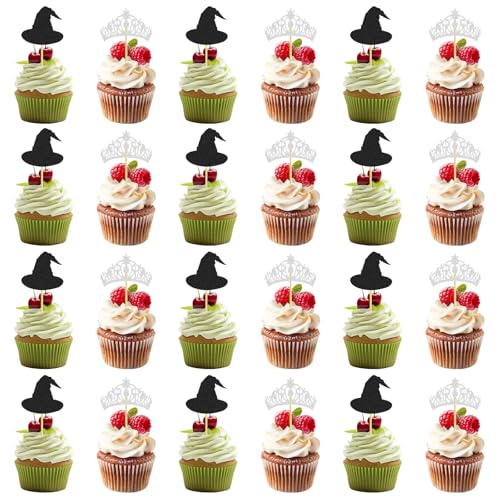24 Pcs Witch Hat Cupcake Topper Krone Cupcake Topper 24 Pcs Witch Hat Cupcake Topper Krone Cupcake Topper von HINGTAI