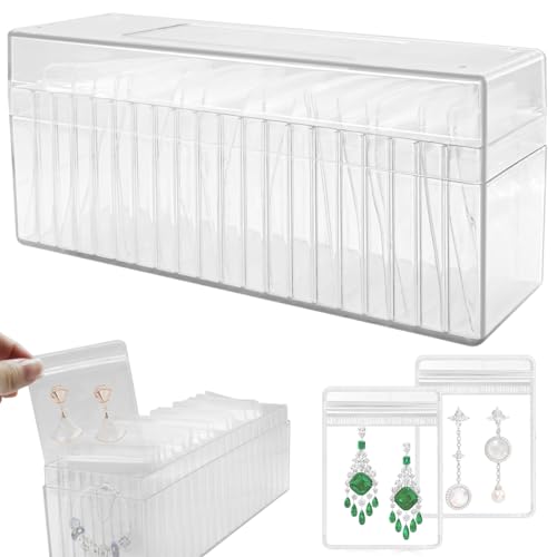 HINGTAI Schmuckschatullen Organizer aus Acryl,Schmuckschatullen und -organizer mit tragbaren,schöner Schmuck-Organizer-Halter aus Acryl für Ohrringe, Ringe, Halsketten (1 Set) Jewelry Organizers von HINGTAI