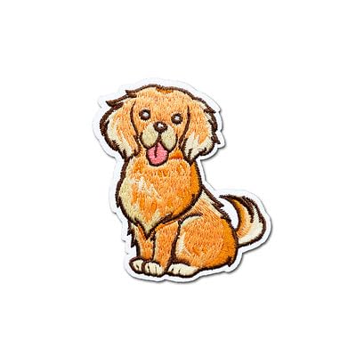 Hinihao Hi, 1 x Golden Retriever Hunde-Aufkleber, zum Aufbügeln oder Aufnähen, Applikation für Kleidung, Rucksack, Handyhüllen, Helme, DIY-Zubehör von HINIHAO HI,