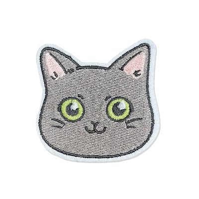 Hinihao Hi, 1 x russische blaue Katze, Tier-Aufkleber, zum Aufbügeln oder Aufnähen, Applikation für Kleidung, Rucksack, Handyhüllen, Helme, DIY-Zubehör, Taschen, Koffer von HINIHAO HI,