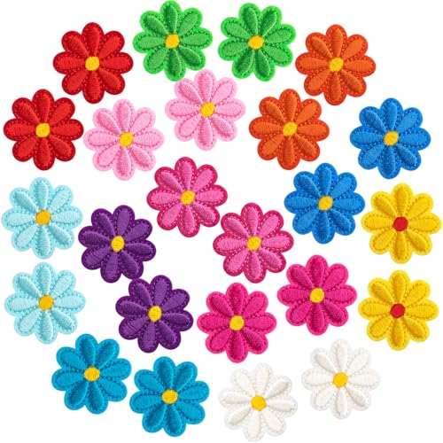 HINZIC 24 Stück Blumen-Aufnäher zum Aufbügeln, 12 Farben, Gänseblümchen, bestickte Applikationen, 4 cm, niedliche Aufnäher zum Aufnähen für Jacken, Jeans, Taschen, Kleidung HINZIC 24 Stück Blumen-Aufnäher zum Aufbügeln, 12 Farben, Gänseblümchen, bestickte Applikationen, 4 cm, niedliche Aufnäher zum Aufnähen für Jacken, Jeans, Taschen, Kleidung von HINZIC