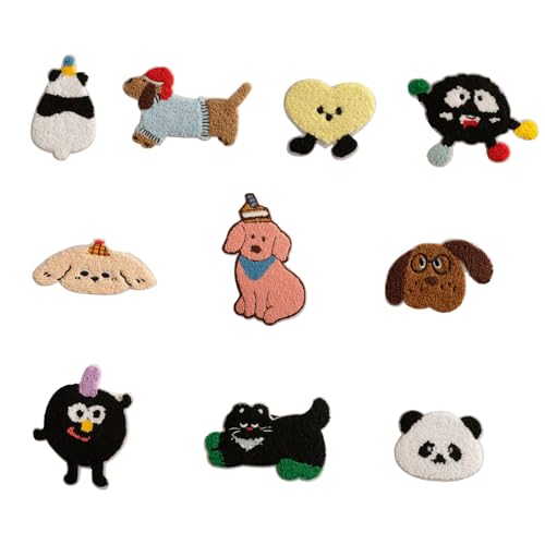 10 Stück Cartoon Stoffflicken Tierreparaturflicken mit selbstklebender Rückseite zum Dekorieren von Kleidungsstücken und Accessoires 10 Stück Cartoon Stoffflicken Tierreparaturflicken mit selbstklebender Rückseite zum Dekorieren von Kleidungsstücken und Accessoires von HIOPOIUYT
