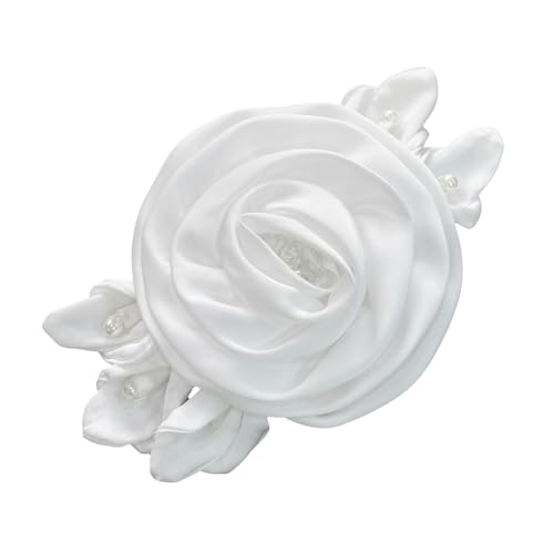 16 cm 3D-Rosen-Applikation mit Perlen für handgefertigte Hochzeitskleid, Nähblume für Kleid, Schal, Mütze, zum Aufnähen von Dekorationen von HIOPOIUYT