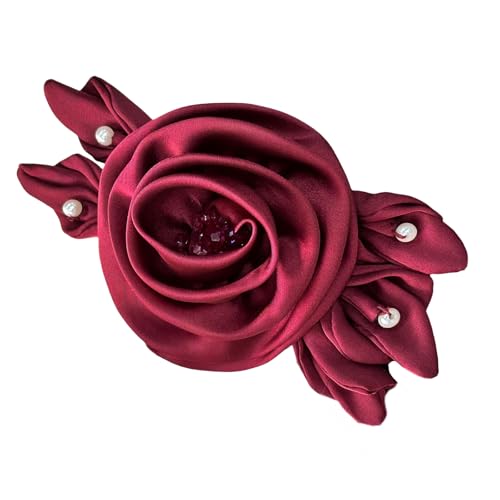 16 cm 3D-Rosen-Applikation mit Perlen für handgefertigte Hochzeitskleid, Nähblume für Kleid, Schal, Mütze, zum Aufnähen von Dekorationen von HIOPOIUYT