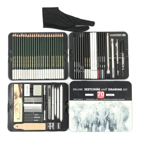 70 Stücke Grundlegende Skizze Bleistift Und Zeichnung Kunst Liefert Für Künstler Anfänger Skizze Bleistift Kohlestift Pastelle Bleistift Set von HIOPOIUYT