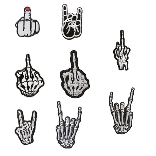 8 x Totenkopf-Hand-Stickerei-Aufnäher, Stoffapplikation, Bekleidungszubehör für Nähprojekte und Bastler 8 x Totenkopf-Hand-Stickerei-Aufnäher, Stoffapplikation, Bekleidungszubehör für Nähprojekte und Bastler von HIOPOIUYT