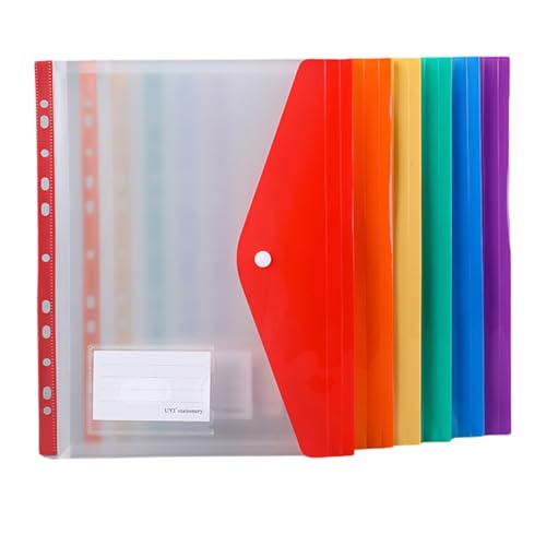 Dokumentenmappen, erweiterbar, gelocht, transparent, mit 11 Löchern, Briefgröße, 6 Stück Dokumentenmappen, erweiterbar, gelocht, transparent, mit 11 Löchern, Briefgröße, 6 Stück von HIOPOIUYT