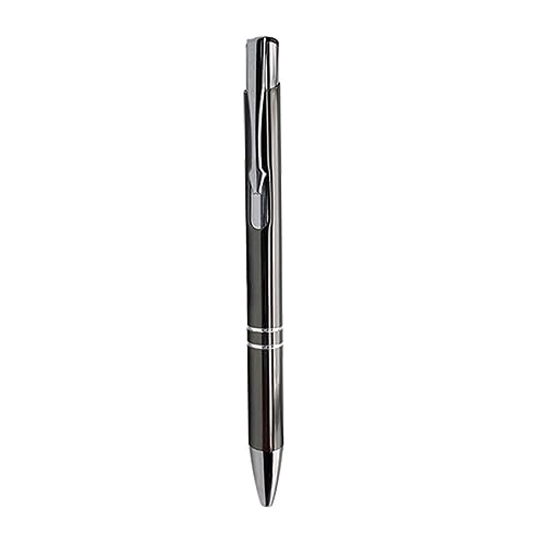 HIOPOIUYT 10 x einziehbare Kugelschreiber, 1,0 mm, schwarz/blau, Metall-Kugelschreiber, bequeme Riting-Stifte von HIOPOIUYT