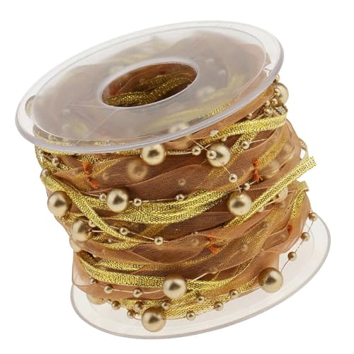 Praktisches 10 M Weißes Organza Band Mit Perlen Verzierungen Accessoire Für Handwerk Und Die Hochzeitsdekoration Z10mm von HIOPOIUYT