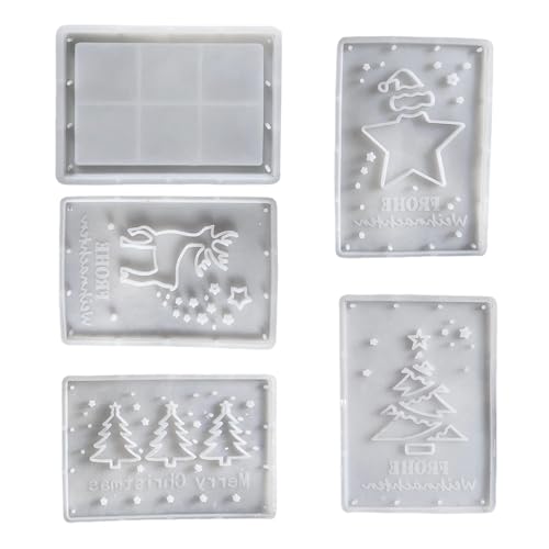 Set Von 5 Weihnachtsthemen Crafting Form Ornaments Formen Für Häuserdekore Und Studioerstellung Mit Ausgezeichneter Flexibilität von HIOPOIUYT