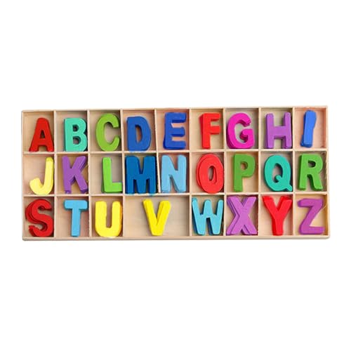 HIOQFR 130 Stück Bastelbedarf Holzbuchstaben Klein Scrabble Buchstaben Holz Kinder Deko Buchstaben zum Basteln Wooden Alphabet Letters Großbuchstaben A-Z für DIY,Kunsthandwerk,Deko,Party -Farbe von HIOQFR