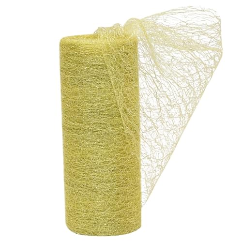 HIPSID Deko-Mesh-Band 10 Yards 15 cm Tüll Rolle Spule Stoff Band DIY Handwerk Tutu Rock Stuhl Schärpe Hochzeit Party Decor(B02 Gold) von HIPSID