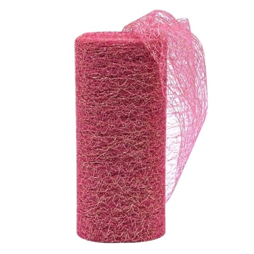 HIPSID Deko-Mesh-Band 10 Yards 15 cm Tüll Rolle Spule Stoff Band DIY Handwerk Tutu Rock Stuhl Schärpe Hochzeit Party Decor(B04 pink) von HIPSID