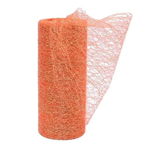 HIPSID Deko-Mesh-Band 10 Yards 15 cm Tüll Rolle Spule Stoff Band DIY Handwerk Tutu Rock Stuhl Schärpe Hochzeit Party Decor(B05 orange) von HIPSID