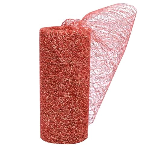 HIPSID Deko-Mesh-Band 10 Yards 15 cm Tüll Rolle Spule Stoff Band DIY Handwerk Tutu Rock Stuhl Schärpe Hochzeit Party Decor(B06 red) von HIPSID