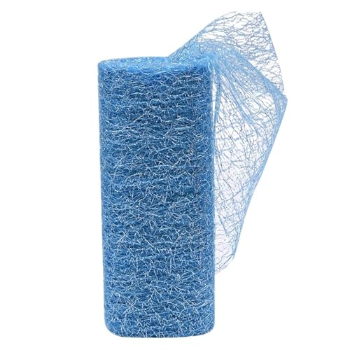 HIPSID Deko-Mesh-Band 10 Yards 15 cm Tüll Rolle Spule Stoff Band DIY Handwerk Tutu Rock Stuhl Schärpe Hochzeit Party Decor(B07 Blue) von HIPSID